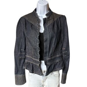 Vintage Marc Jacobs Peplum Military Style Denim Jacket Women’s Size 6
